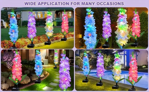 Solar Powered Hyacinth Flower Light, Solar Garden Patio Yard Decor, Color-Changing, Waterproof, Energy-Efficient, And Durable Outdoor Decoration, For Lawn, Path, Courtyard Garden