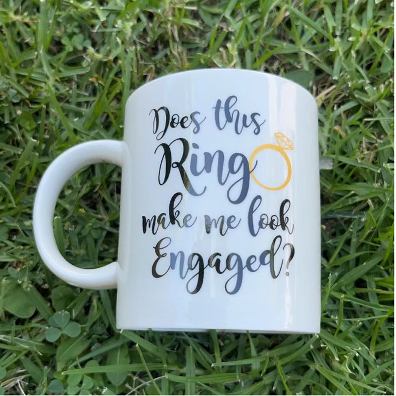 Engaged Mug, New Gift For Women, A Ceramic Coffee And Tea Cup 325ml