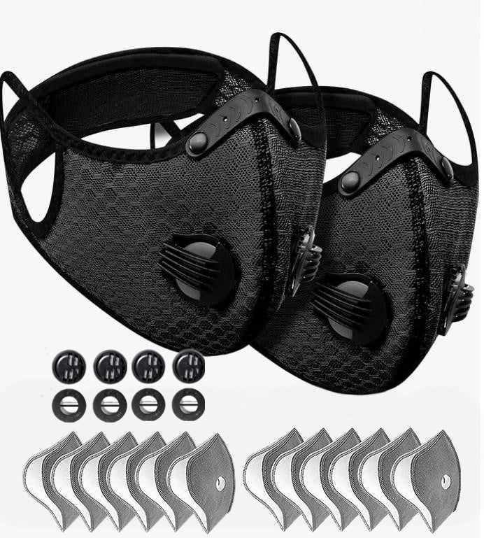 Sport Mask Cycling Face Mask Activated Carbon Filter Breathing Valves With Filter