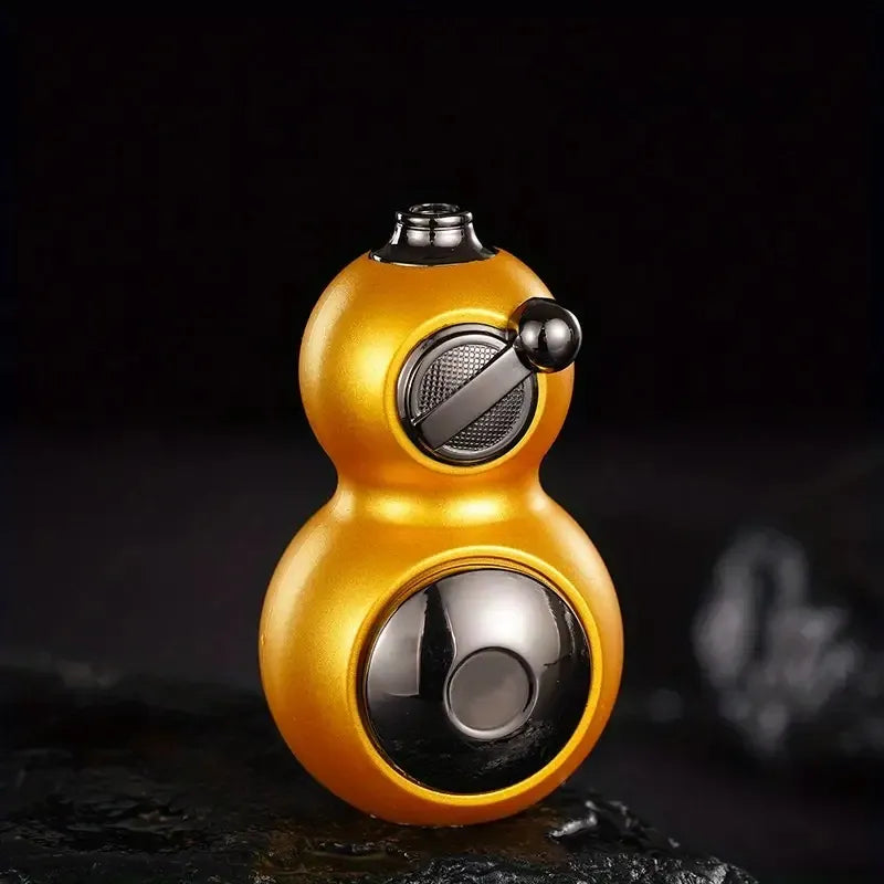 Father's Day Gift On June 15th: Metal Windproof Torch Lighter, Portable In Gourd Shape, Windproof Green Flame, Rotating And Playable Body To Relieve Stress, Surprise Gift, Festival Party, Outdoor (wit