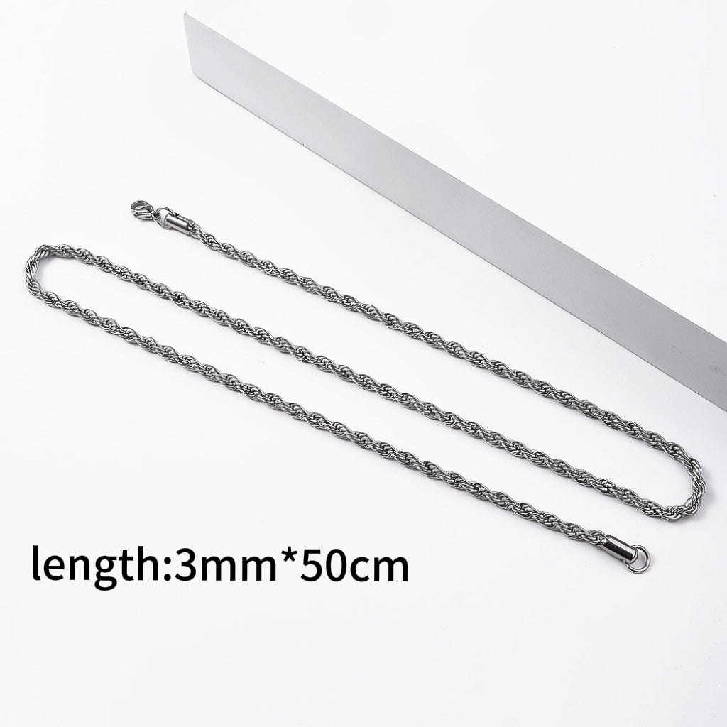 1pc Stainless Steel Twist Chain Necklace,Daily Wear Essential,Ideal Gift For Jewelry Enthusiasts And Crafters