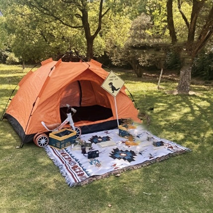 Portable Ramadan Vintage Picnic Mat, Bohemian Style Blanket, For Outdoor Picnic Camping