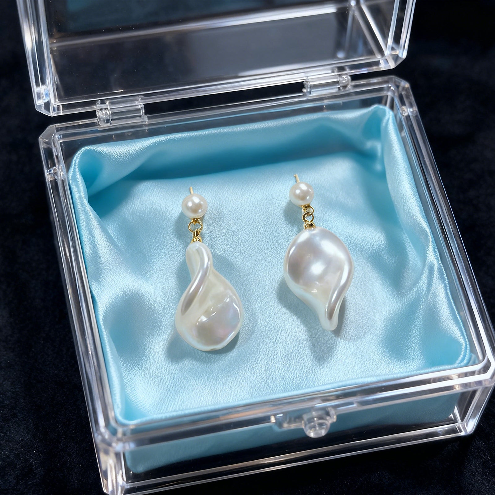 Irregular Pearl Drop Earrings-0172