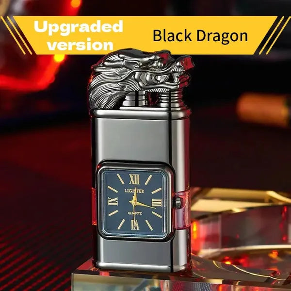 1pc Butane Lighter, Magic Dual Flame Lighter, Windproof Jet & Soft Flame Switchable Lighter, Quartz Dial Lighter, Invertible Flame, Perfect Gift For Father,