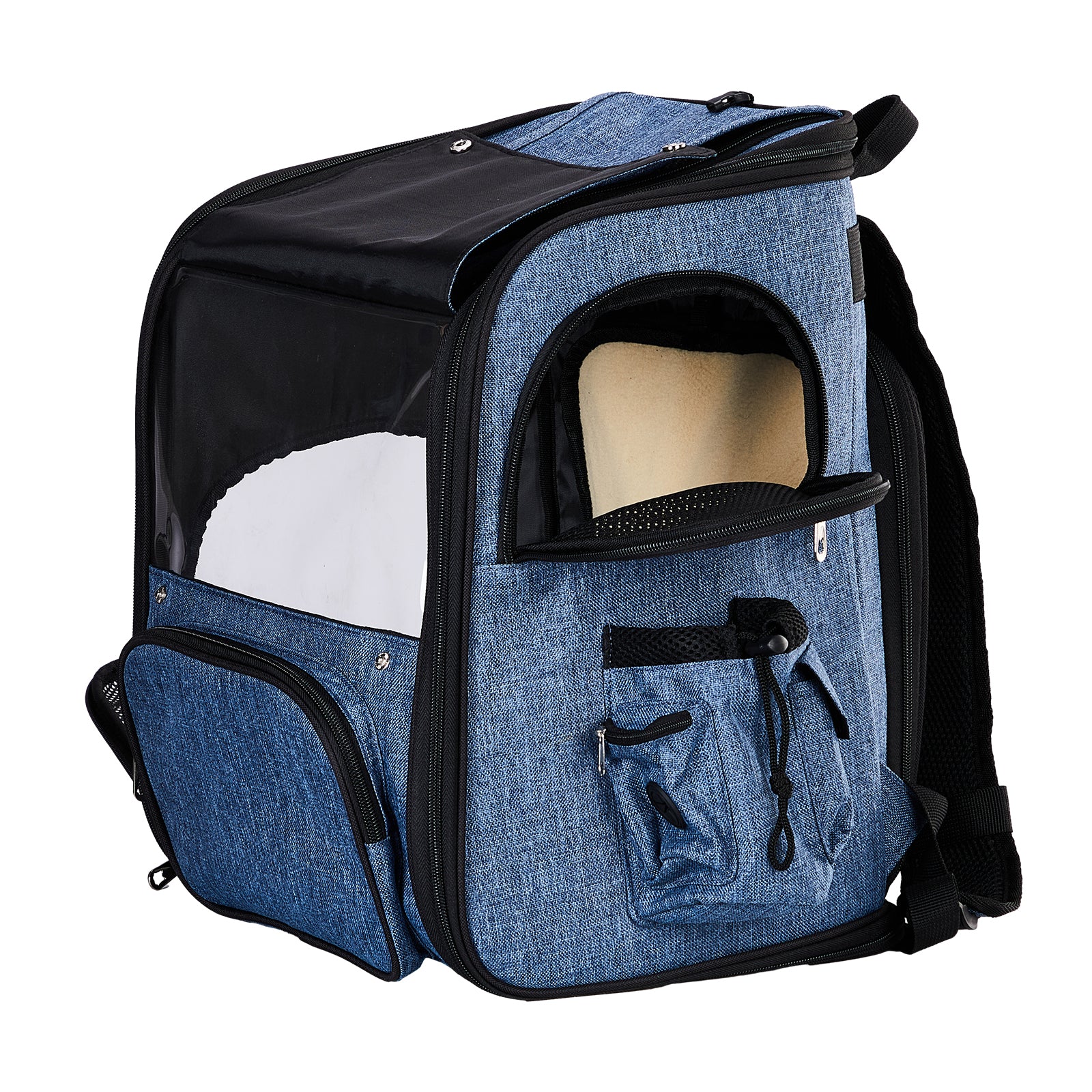 Pet Carrier Backpack, Expandable Cat Dog Carrier With Back Extension, Breathable Mesh Travel Backpack For Small Dogs Cats, Soft-Sided Pet Backpack Holds Up To 26 Lbs