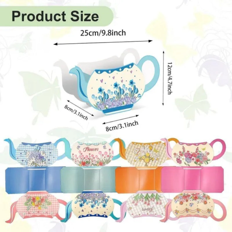24Pcs Tea Party Table Centerpieces 4 Styles Teapot Shape Flower Box Paper Teapot Gift Box