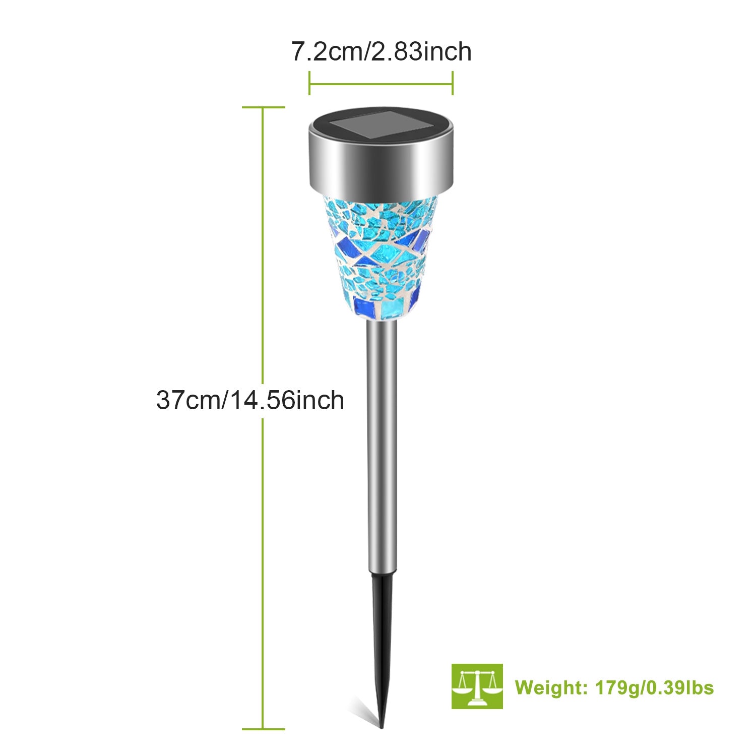 6Packs Mosaic Solar Pathway Lights IP44 Waterproof For Yard Driveway Walkway