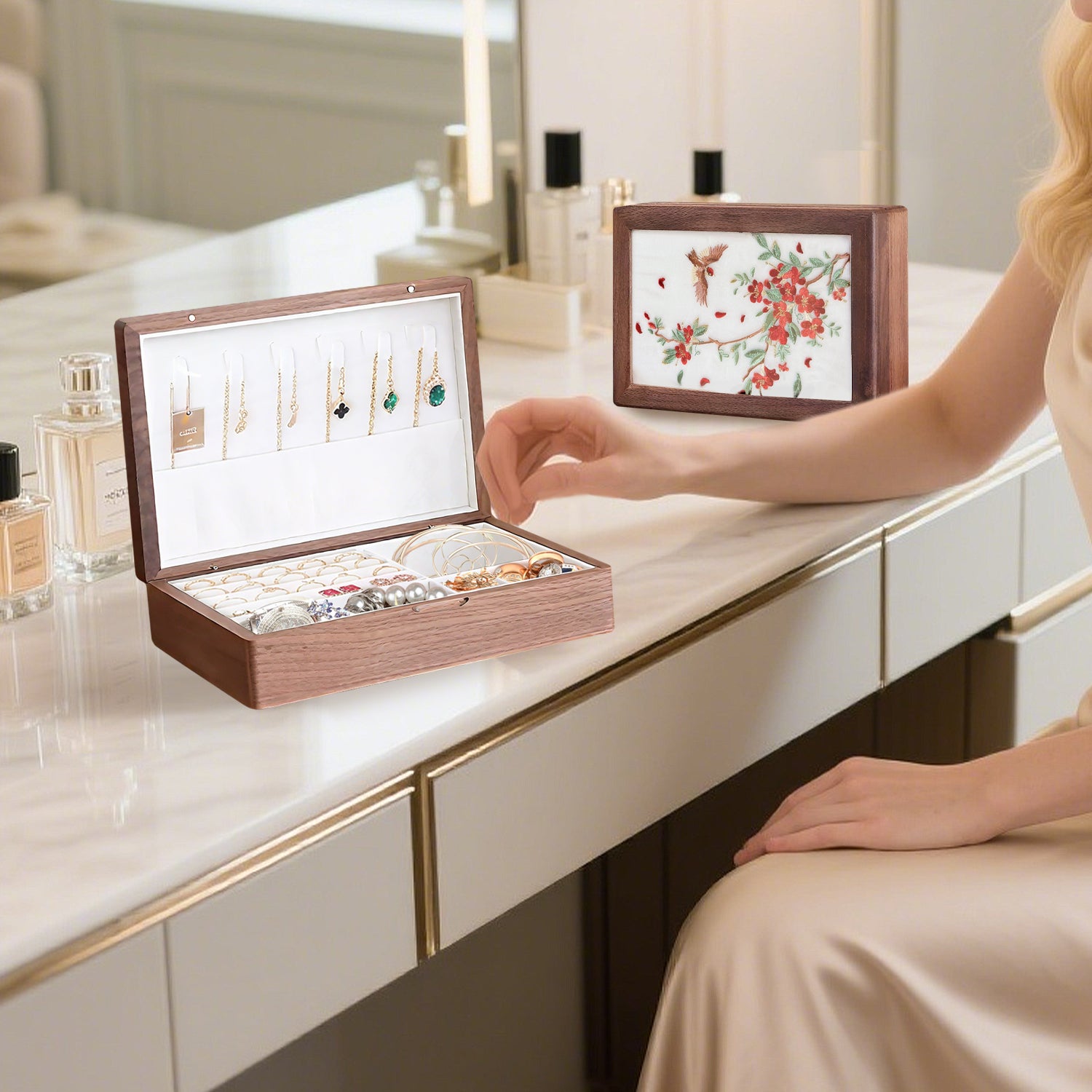 Solid Wood Jewelry Storage Box