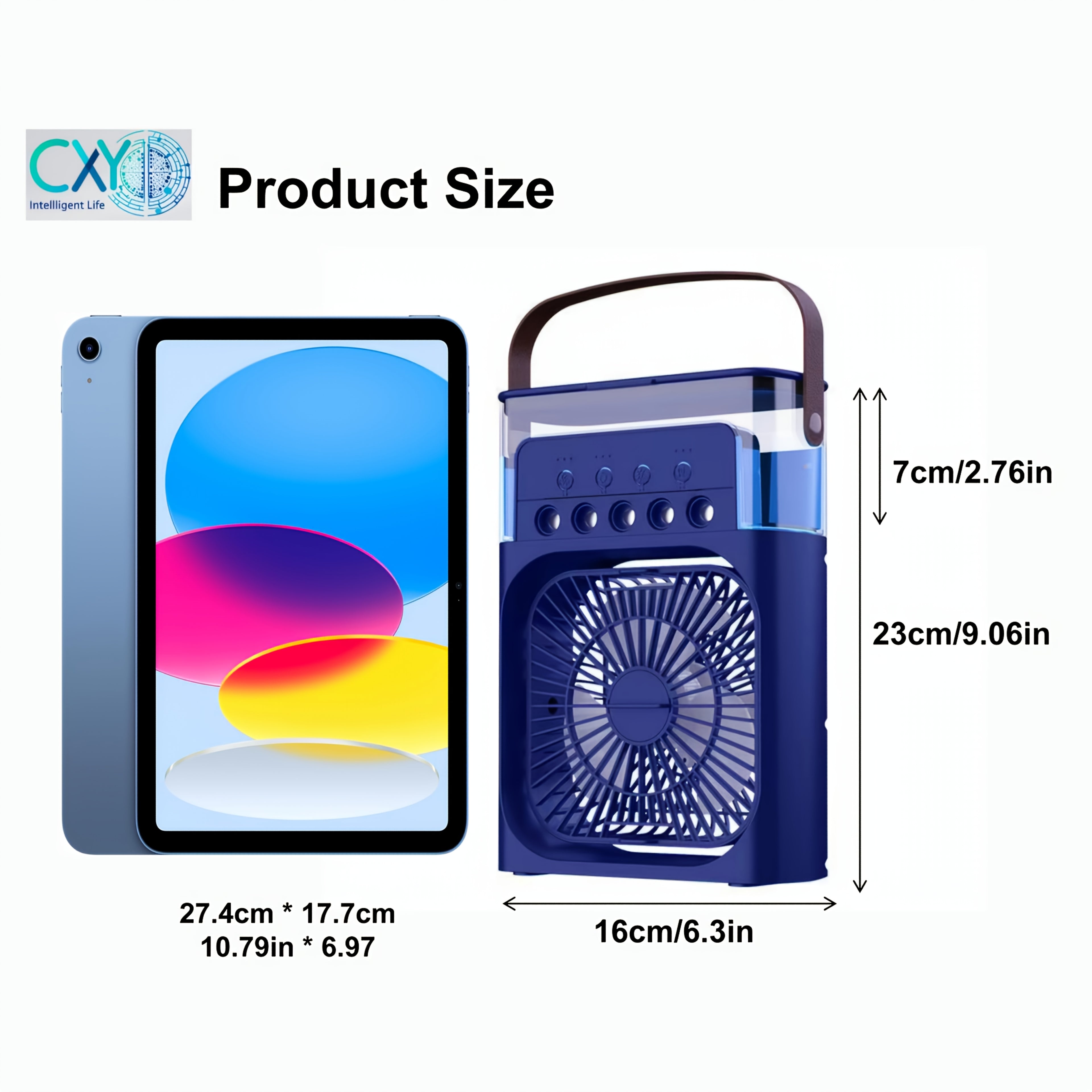 3-in-1 Portable Air Conditioner Fan With Humidifier & LED Light, 3 Speeds & 3 Mist Modes, USB Powered Mini Desktop Cooler For Bedroom, Office, Home, And Travel