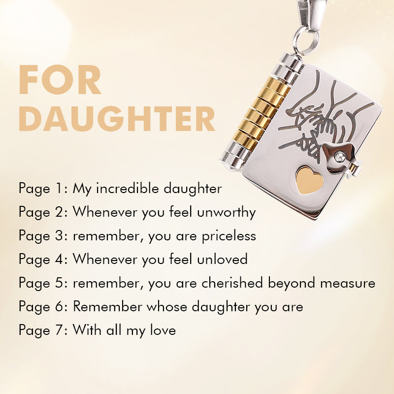 My Little Star Book Necklace For Daughter Son 18 Inch Stainless Steel Chain Gold Hardware Love Jewelry Birthday Graduation Gift