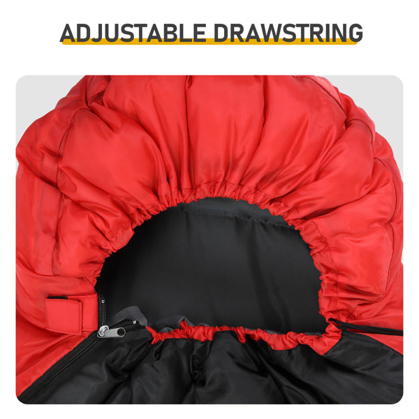 Lightweight Sleeping Bag For Backpacking, Hiking, Waterproof Compact Envelope Sleeping Bag For Cold & Warm Weather, Red