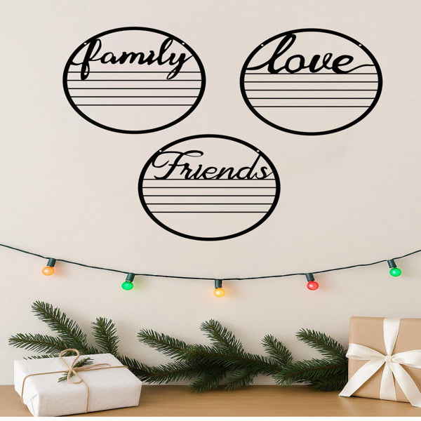 CIFbuy 3 Piece Round Wall Decor Set Inspirational Quote Signs For Friendship Love Family Rustproof Modern Wall Art(TikTok, Temu Pick-up Service)