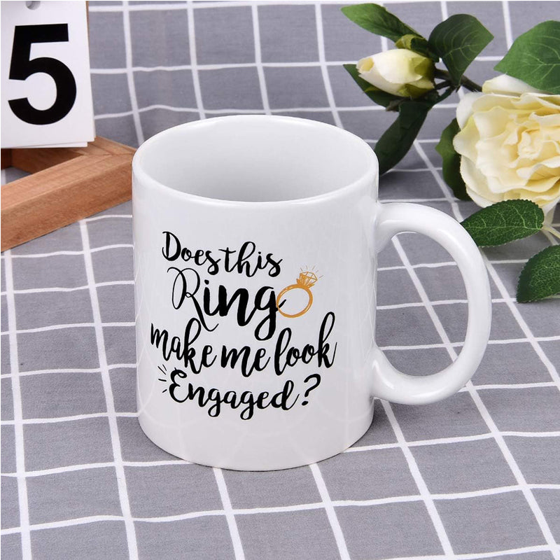 Engaged Mug, New Gift For Women, A Ceramic Coffee And Tea Cup 325ml