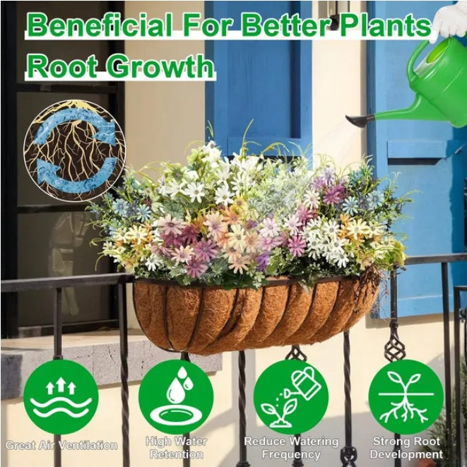 3Pcs Trough Coco Liners For Planters Coconut Coir Planter