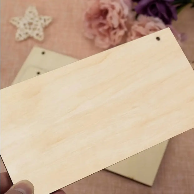 Unfinished Poplar Wood Sign With Rope - DIY Handmade Wooden Sign, Suitable For Artistic Decoration Of Walls And Doors.