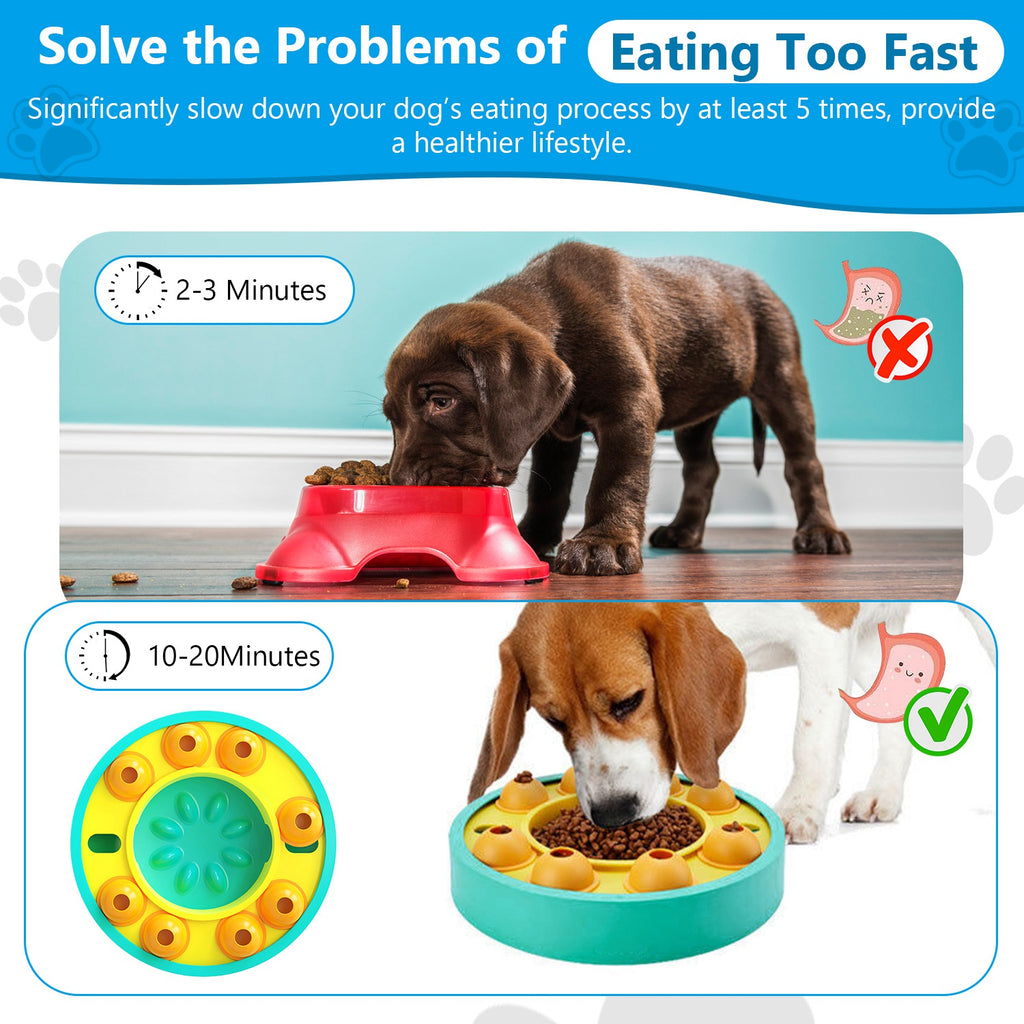 1Pc Dog Puzzle Food Feeder Slow Feeding Bowl Interactive Toy Dog Treat Dispensing Toy For IQ Training Mental Enrichment For Small Medium Large Dog Cat