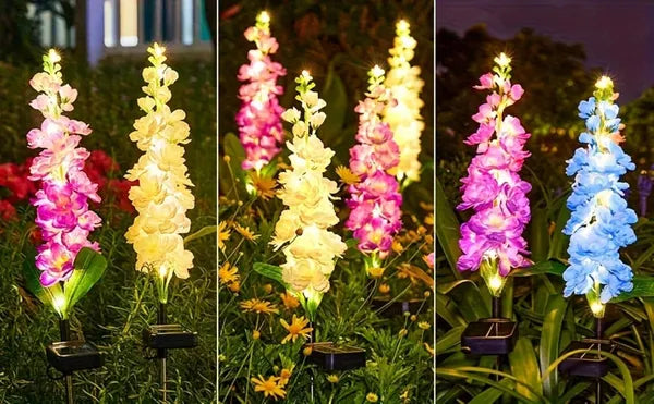 Solar Powered Hyacinth Flower Light, Solar Garden Patio Yard Decor, Color-Changing, Waterproof, Energy-Efficient, And Durable Outdoor Decoration, For Lawn, Path, Courtyard Garden