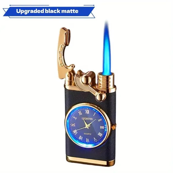 1pcs Butane Lighter, Blue Flame Lighter, Vintage Rocking Chair Lighter, Multifunctional Dial Lighter, Windproof Lighter, Suitable For Indoor And Outdoor, Perfect Gift For Father, Husband Or Boyfriend,
