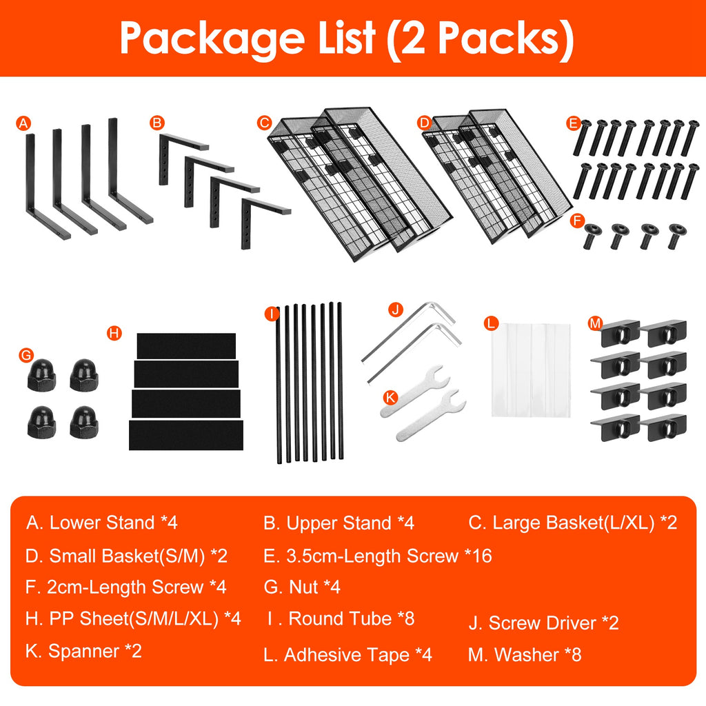 2Pcs Under Sink Organizer 2 Tier Pull Out Cabinet Baskets Storage Shelf Sliding Storage Drawers Rack With 5 Adjustable Height Mesh Baskets For Home Kitchen Bathroom Office