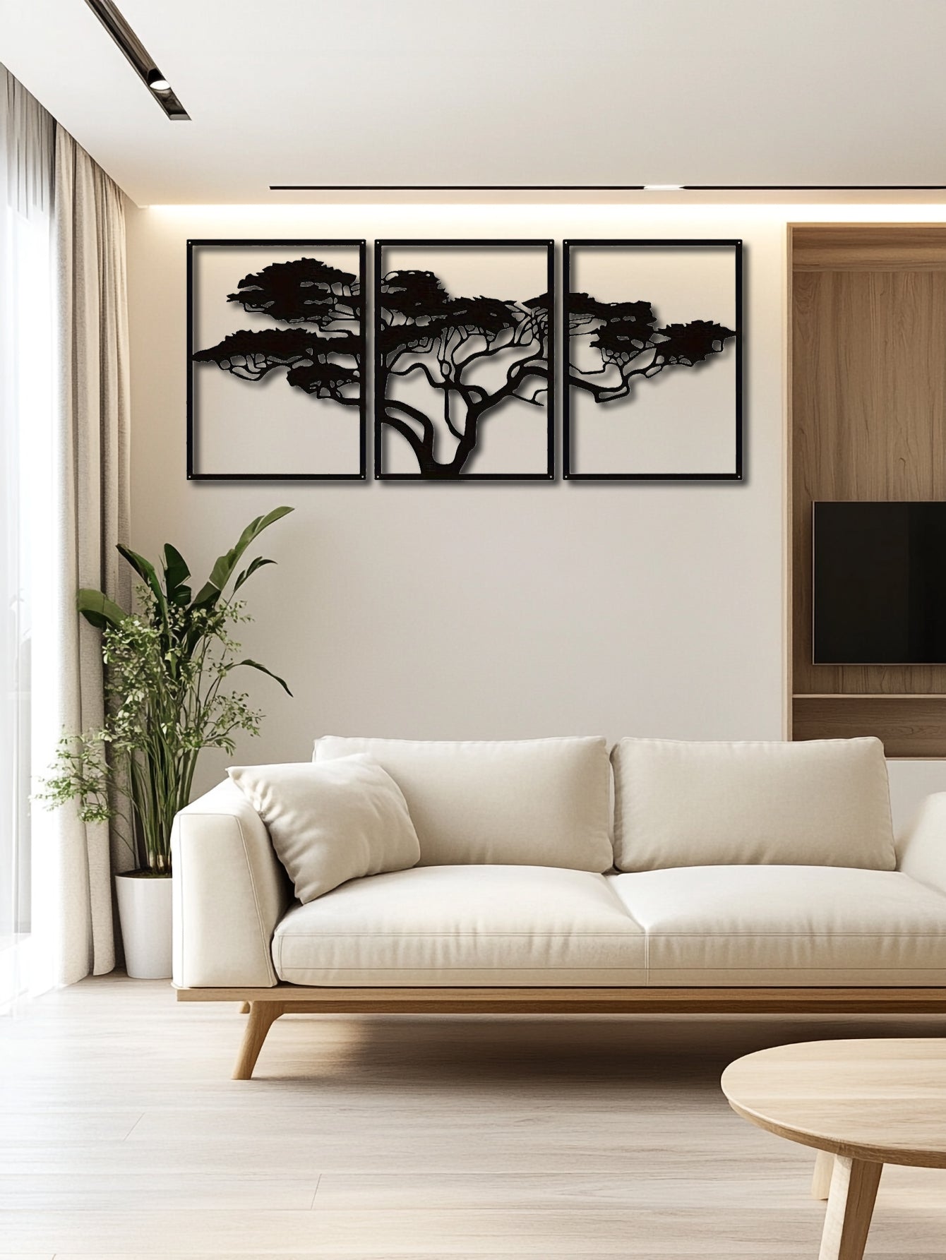 Set Of 3 Black Metal Tree Of Life Wall Arts,Stunning Boho Spiritual Decor