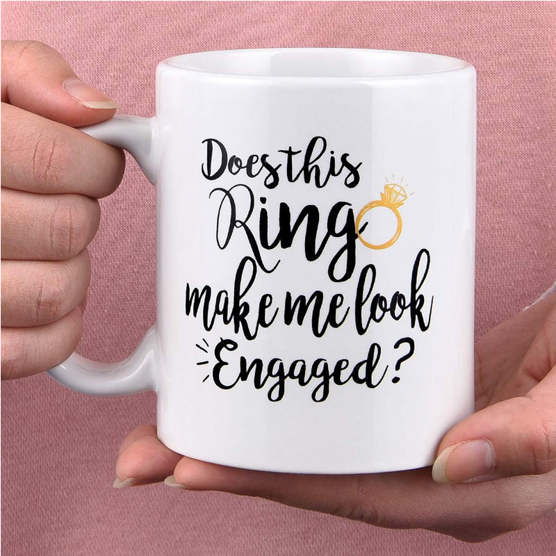 Engaged Mug, New Gift For Women, A Ceramic Coffee And Tea Cup 325ml