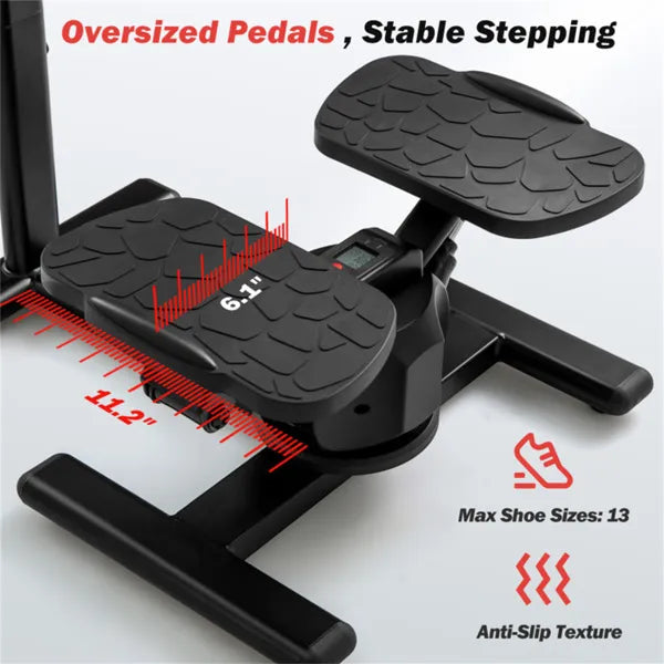 Multi-Functional Exercise Stepper - Step+Twist Design, 300lbs Capacity, Non-Slip Pedals+Stable Metal Frame