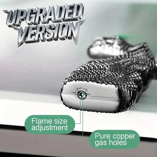 1pc Butane Lighter, Creative Snake Windproof Lighter, Horizontal Fire Design, Windproof Lighter, Lucky Snake Desktop Decorations, Suitable For Indoor And Outdoor, Perfect Gift For Father, Husband Or B