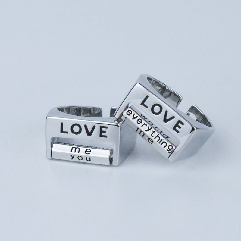 Minimalist Stainless Steel Rotating Ring Adjustable Stress Relief Mood Expression Fidget Tool For Self Expression Or Thoughtful Gift Personalized Jewelry